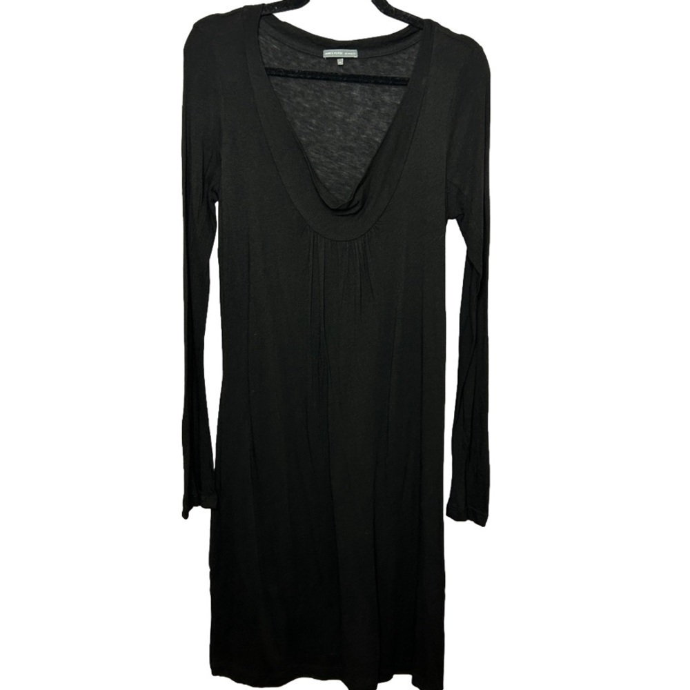 James Perse Wool Blend Long Sleeve Sheath Dress Size 4 Black